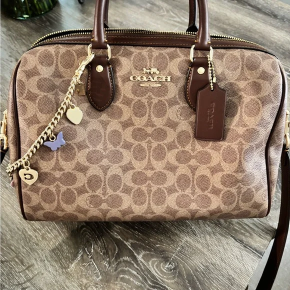 Coach Brown Satchel with Signature Monogram